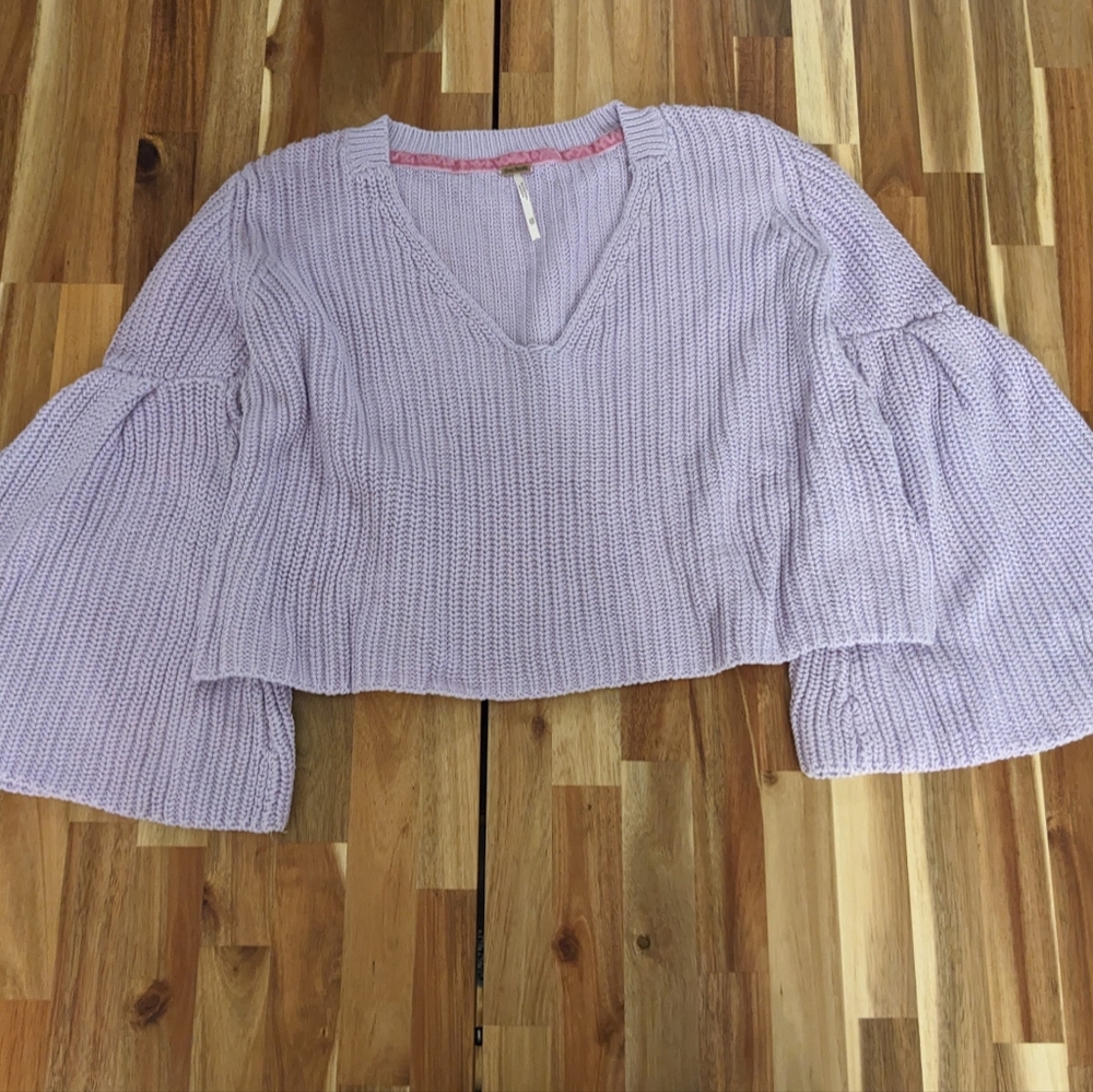 Free people lavender cropped sweater